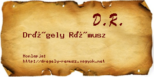 Drégely Rémusz névjegykártya